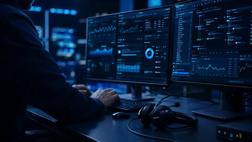 Profissional realizando suporte técnico especializado